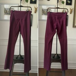 Yummie Shapewear Susie Flare Leggings 360° Sculpt Cotton Burgundy $50 L